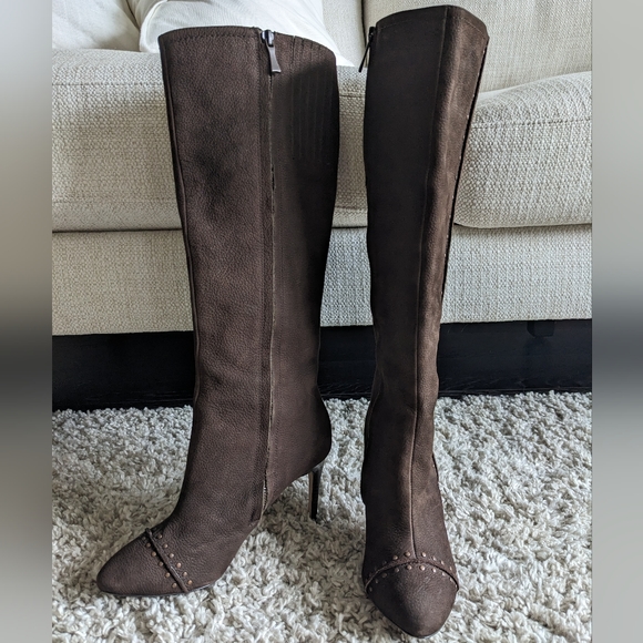 Max Studio Suede Leather Boots - Picture 3 of 9